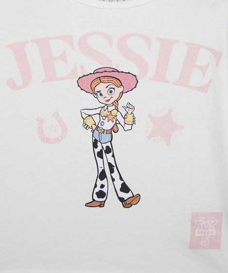 camiseta infantil de algodão manga longa toy story off white