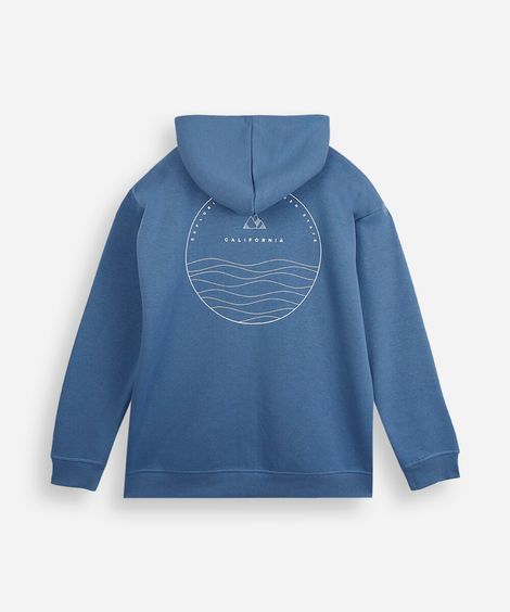 blusão infantil de moletom com capuz estampado azul