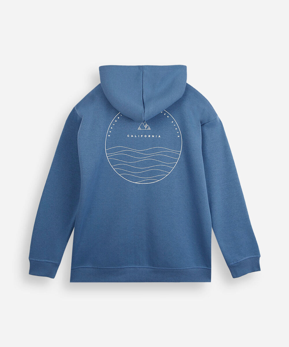 blusão infantil de moletom com capuz estampado azul