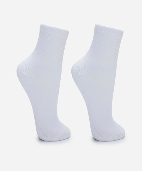 kit de 2 meias juvenis cano alto lupo branca