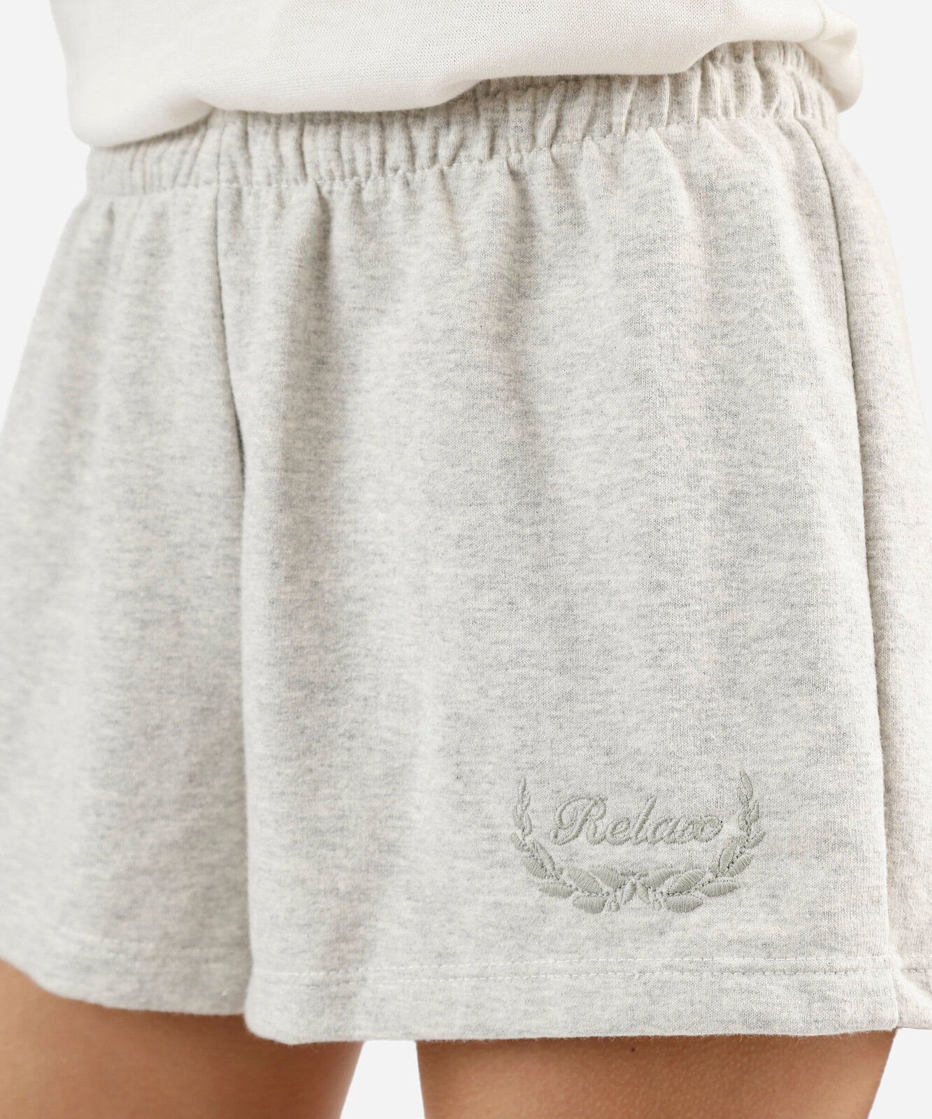 short de pijama avulso feminino cós elástico cinza
