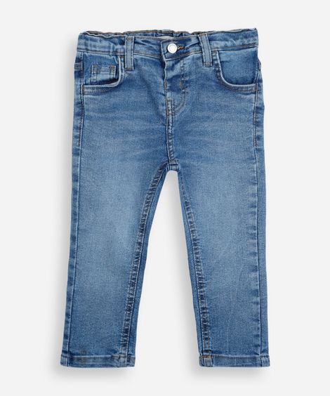 calça slim infantil jeans azul