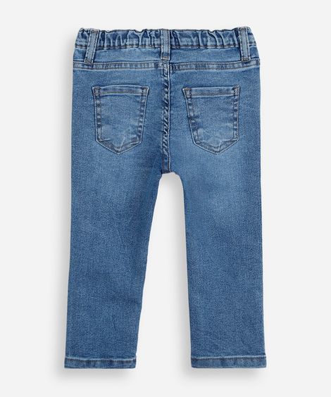 calça slim infantil jeans azul