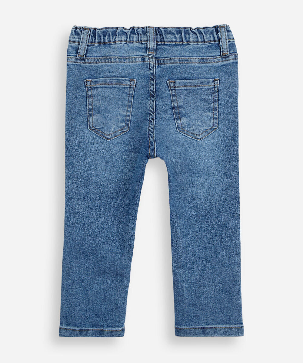 calça slim infantil jeans azul