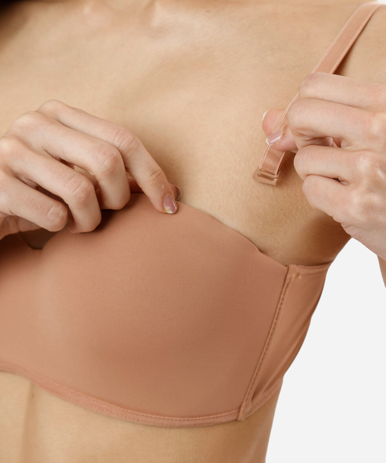 sutiã básico feminino com alça removível marrom