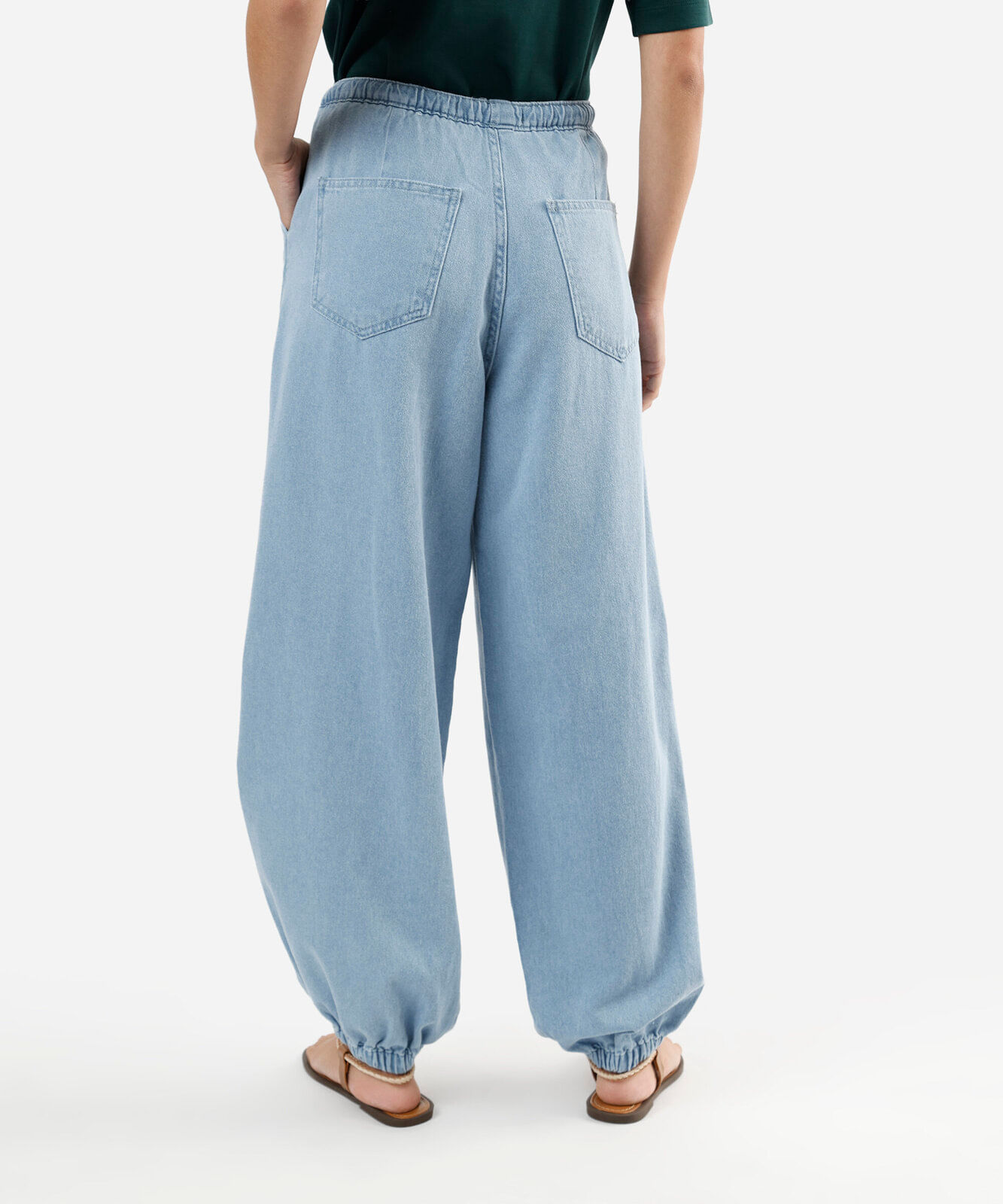 calça aladim feminina jeans cós elástico azul