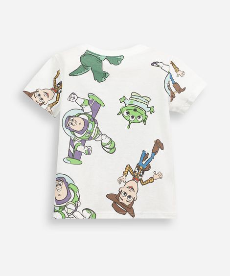 kit de 3 camisetas infantil de algodão manga curta toy story colorido