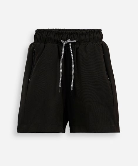 bermuda infantil cós elástico com bolsos preta