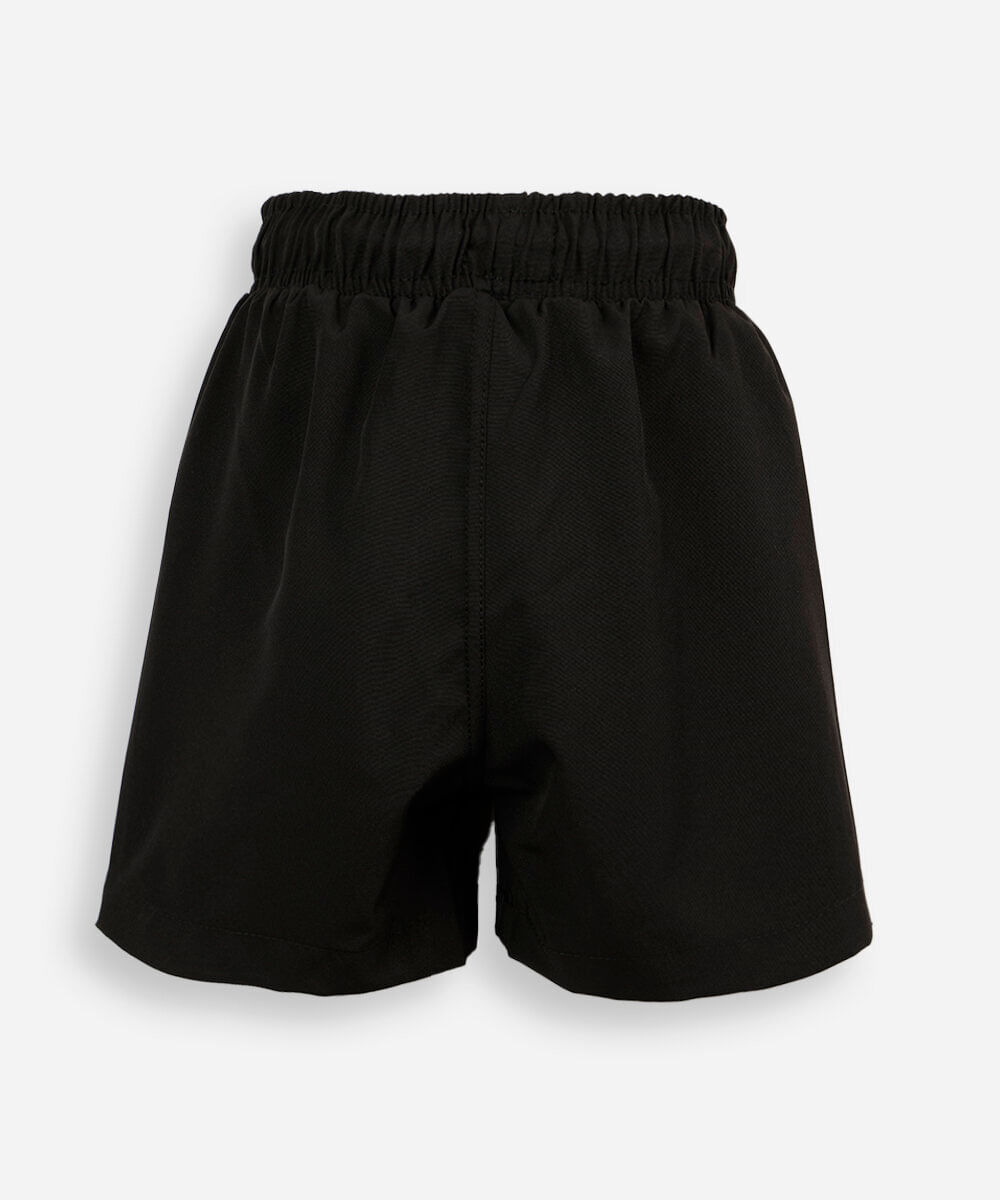 bermuda infantil cós elástico com bolsos preta