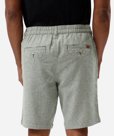 bermuda masculina com linho meio cós elástico verde