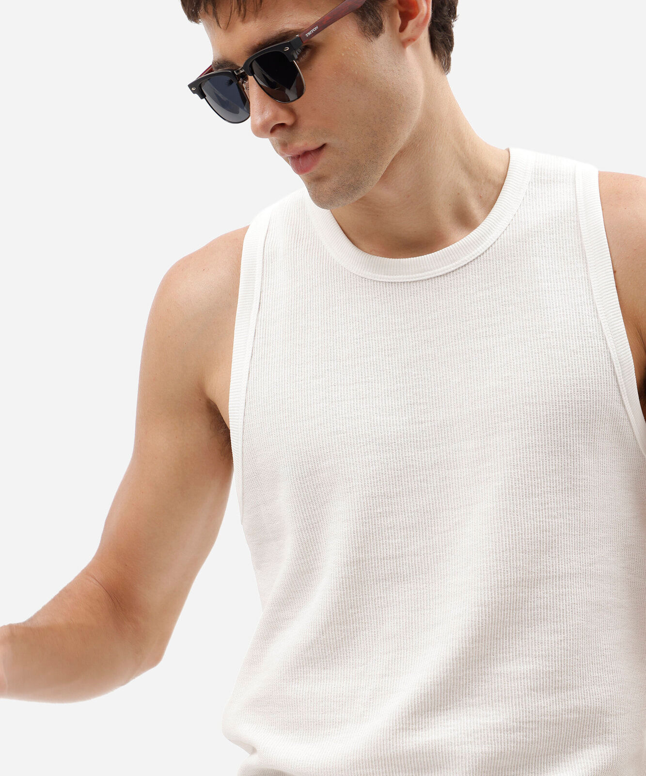 regata masculina canelada off white