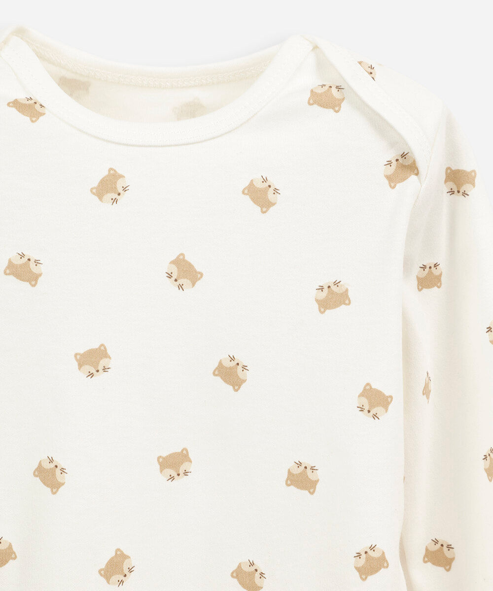conjunto infantil com capuz bege