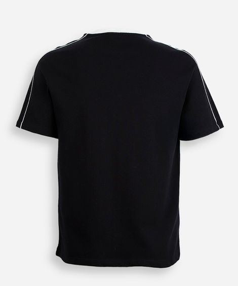 camiseta comfort juvenil manga curta bicolor preta
