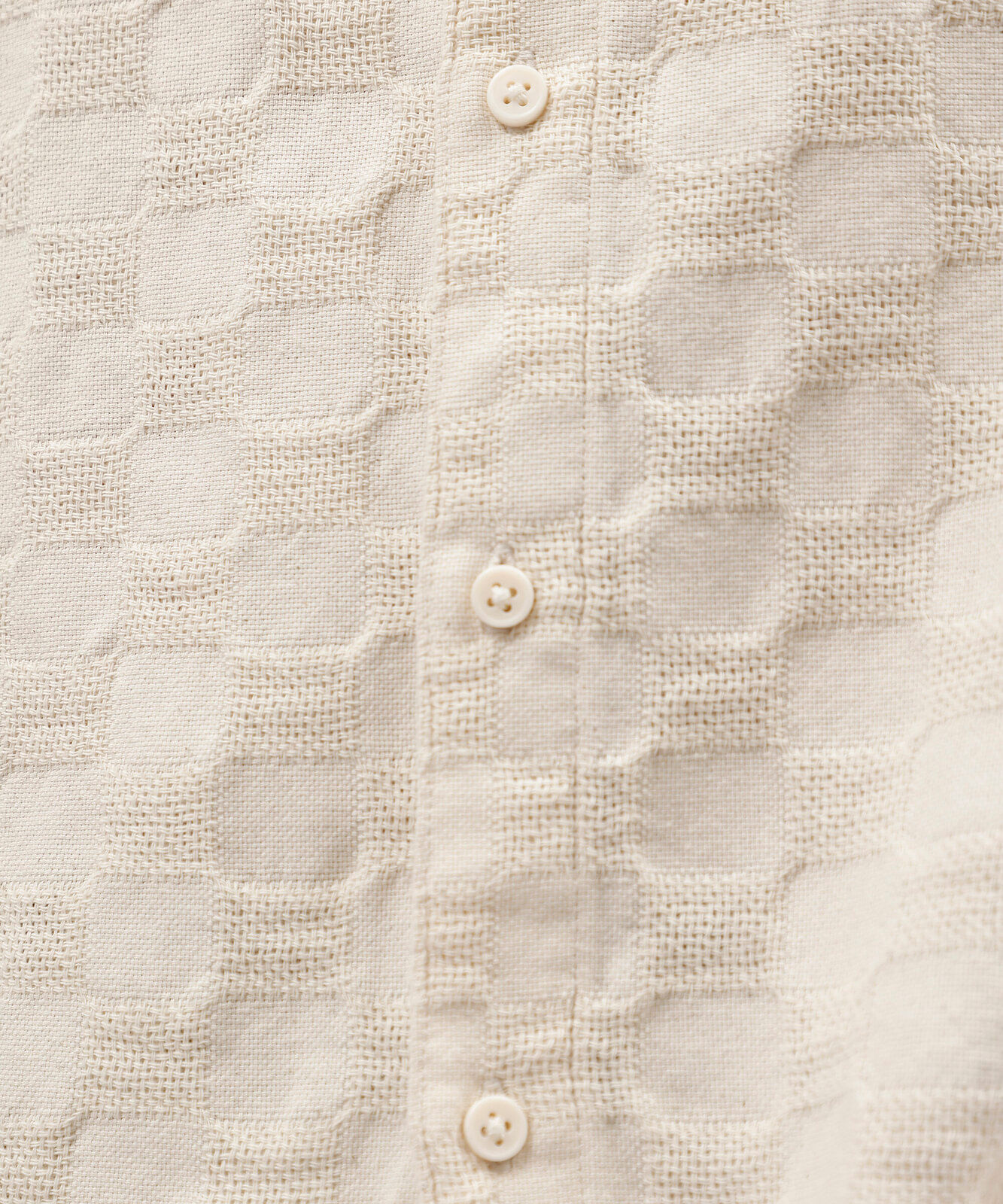 camisa masculina de algodão manga curta texturizada bege