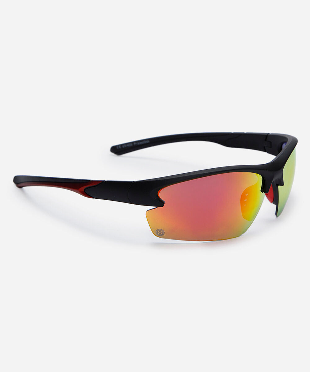óculos de sol esportivo unissex de acetato preto