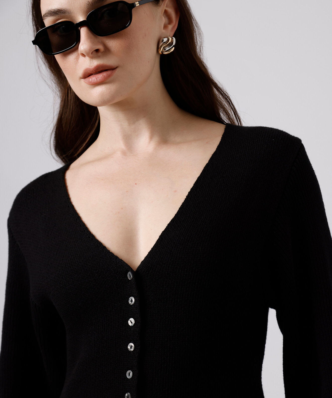 cardigan acinturado feminino de tricot mindset preto