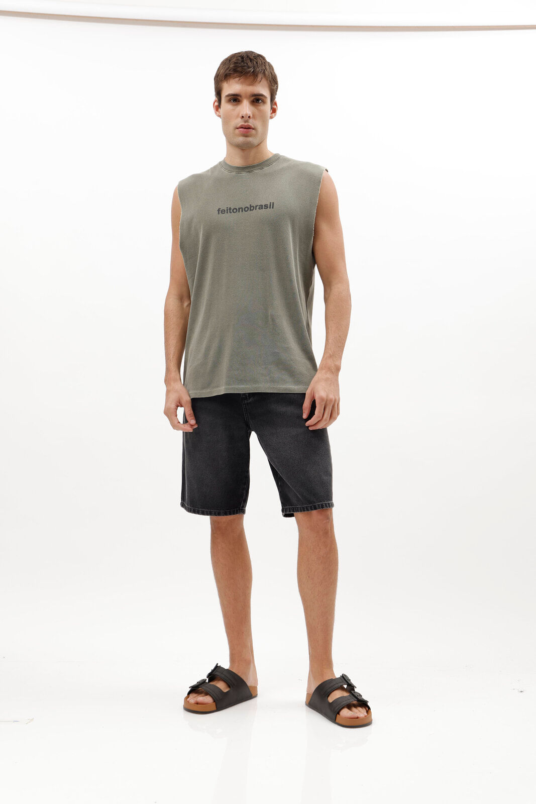 bermuda reta masculina jeans preta
