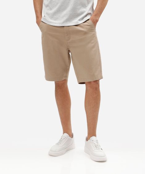 bermuda masculina reta chino bege