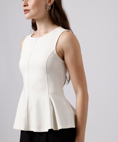 regata peplum feminina com viscose gola alta mindset off white