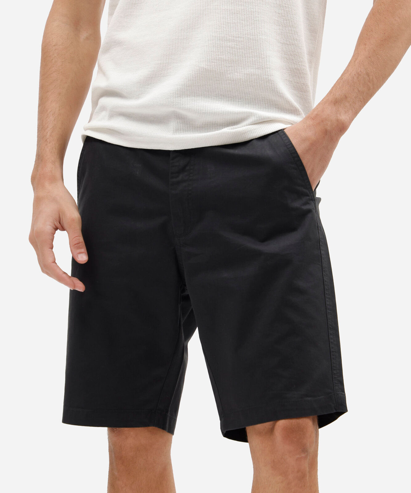 bermuda masculina reta chino preta