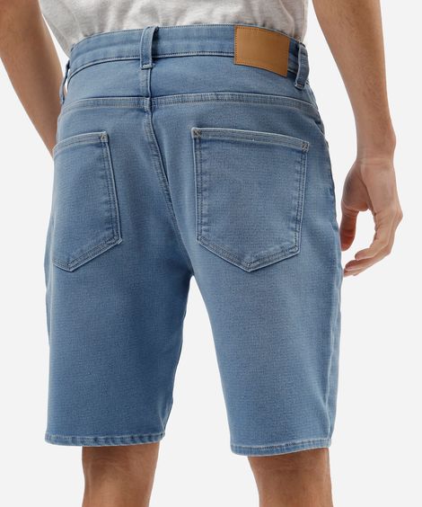 bermuda reta masculina comfort jeans azul