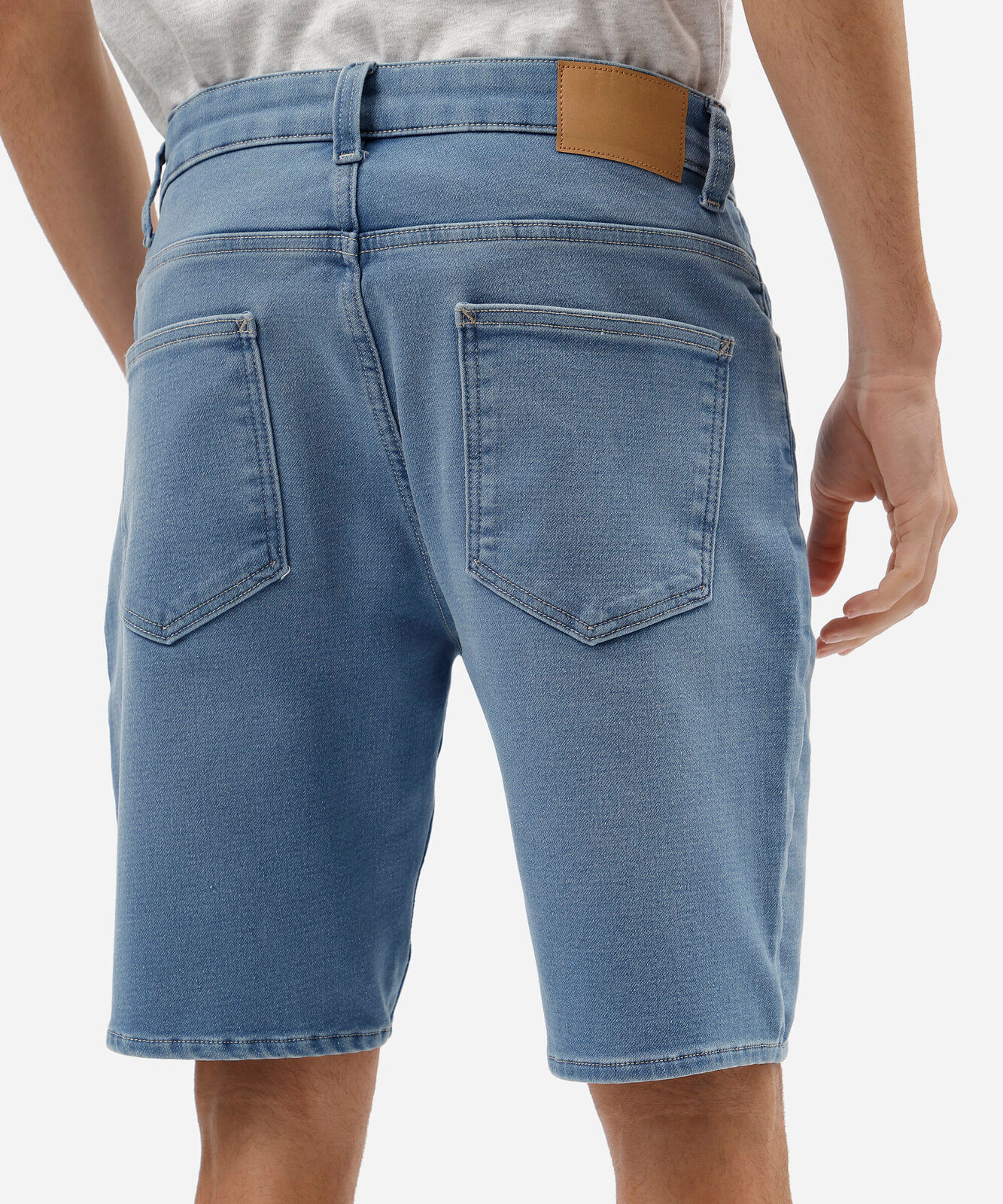 bermuda reta masculina comfort jeans azul