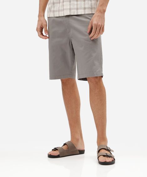 bermuda masculina reta chino cinza