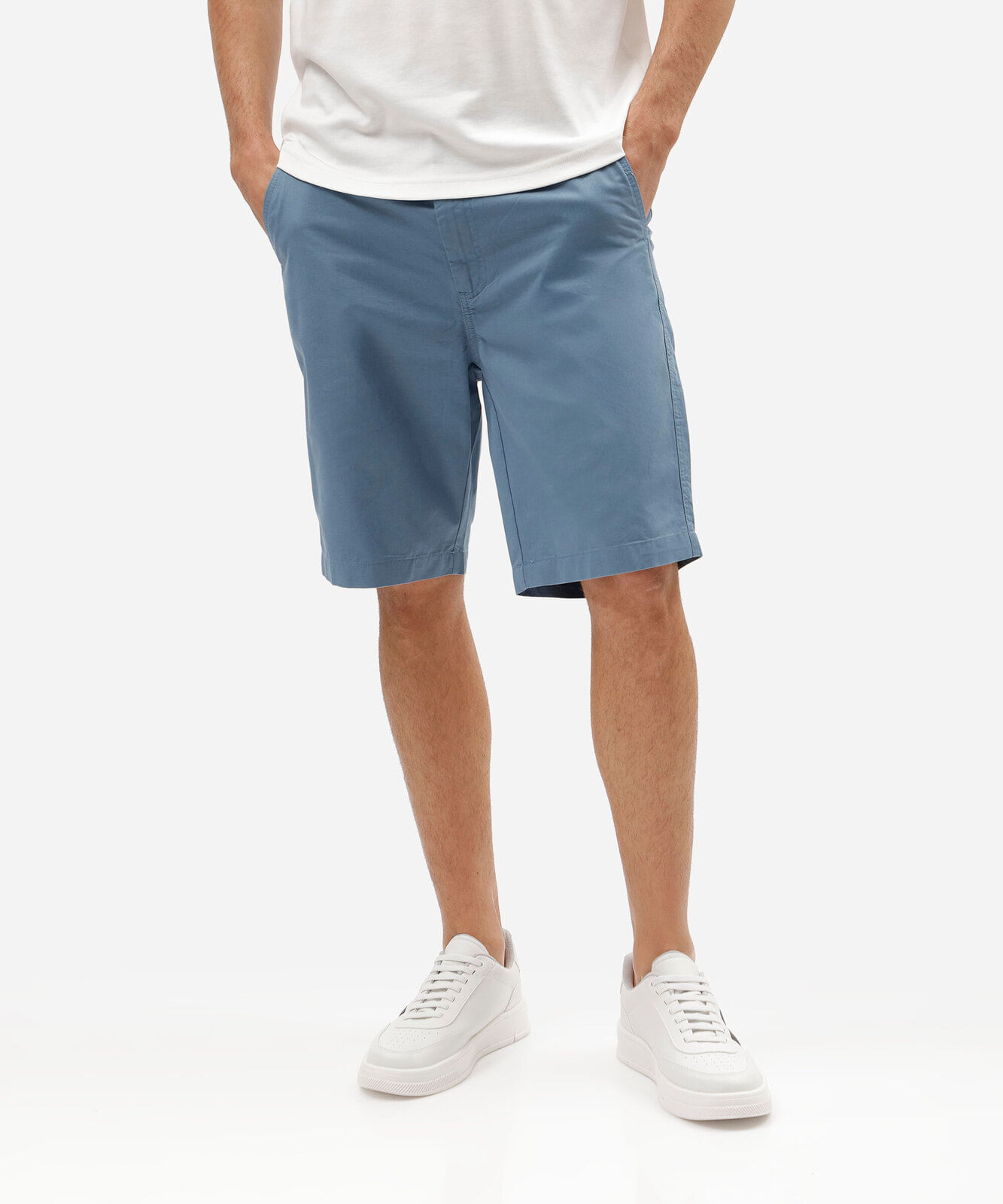 bermuda masculina reta chino azul