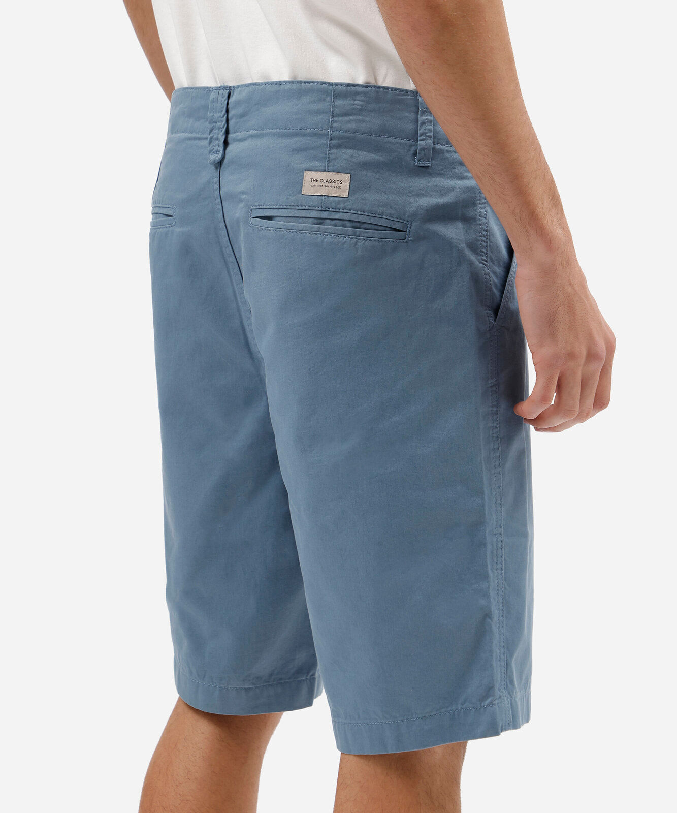 bermuda masculina reta chino azul
