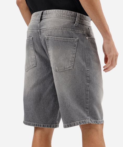 bermuda reta masculina jeans cinza