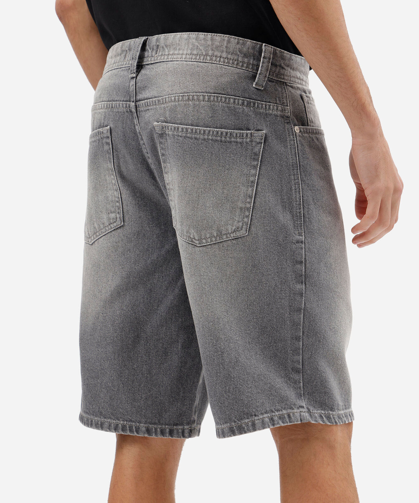 bermuda reta masculina jeans cinza
