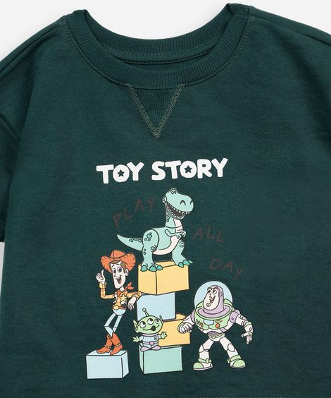 conjunto curto infantil de algodão manga curta toy story verde