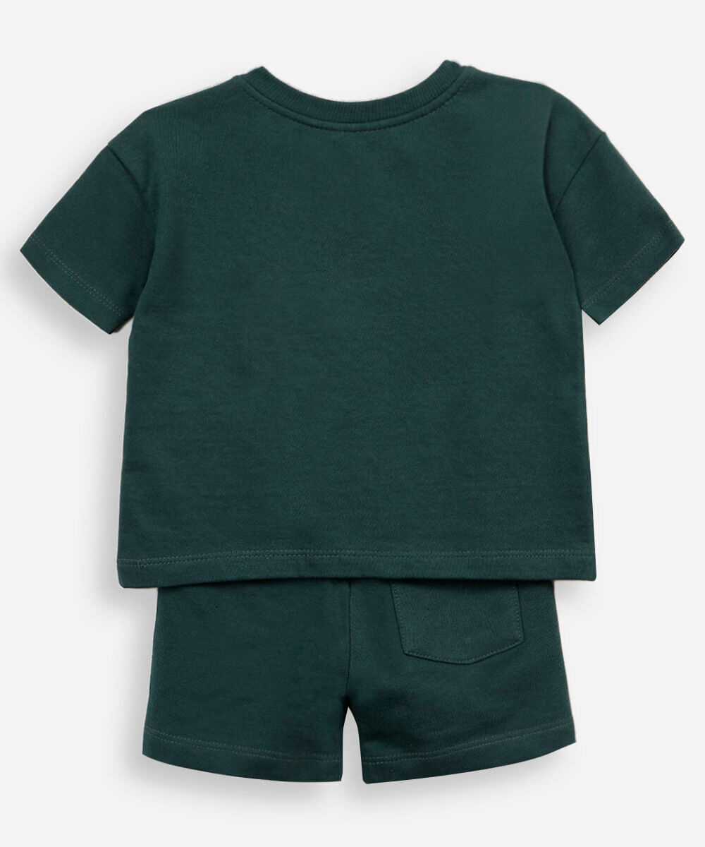 conjunto curto infantil de algodão manga curta toy story verde
