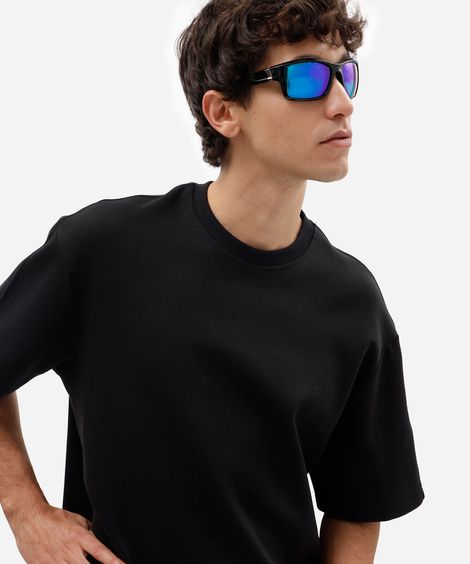 óculos de sol esportivo masculino de acetato preto