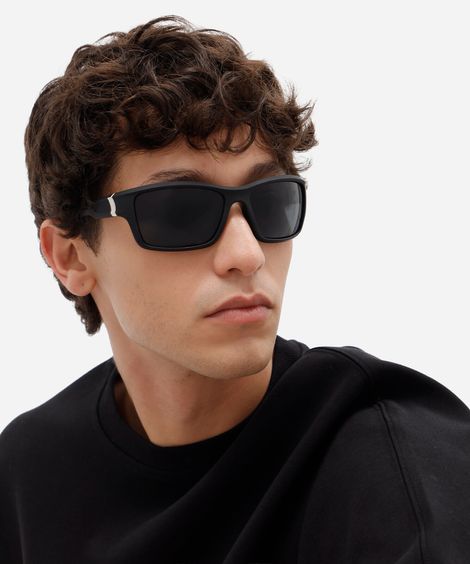 óculos de sol esportivo masculino de acetato preto