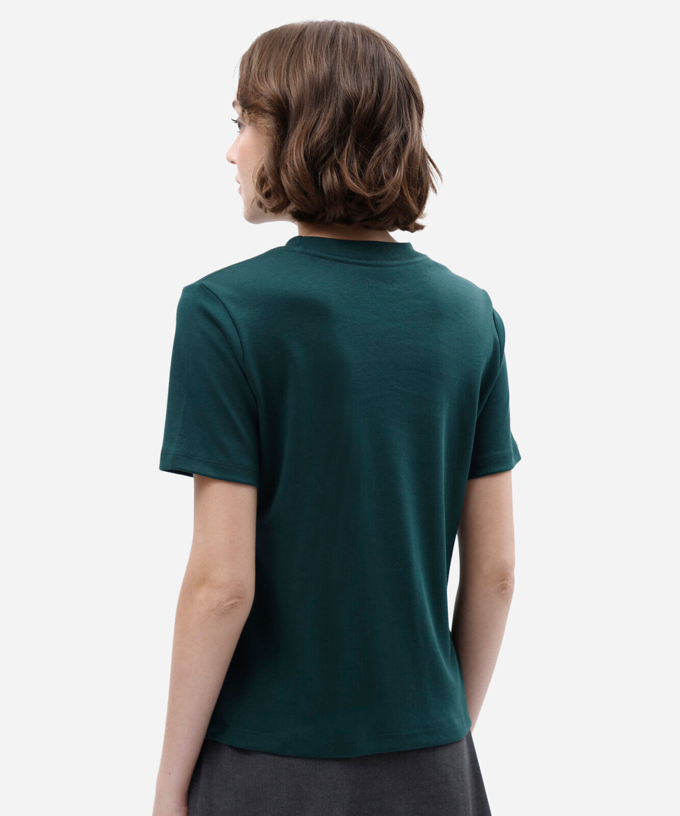 camiseta básica feminina de algodão peruano verde