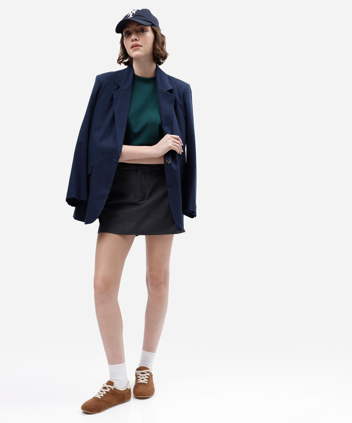 camiseta básica feminina de algodão peruano verde