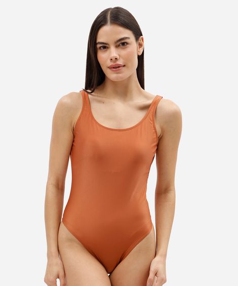 maiô feminino decote redondo marrom