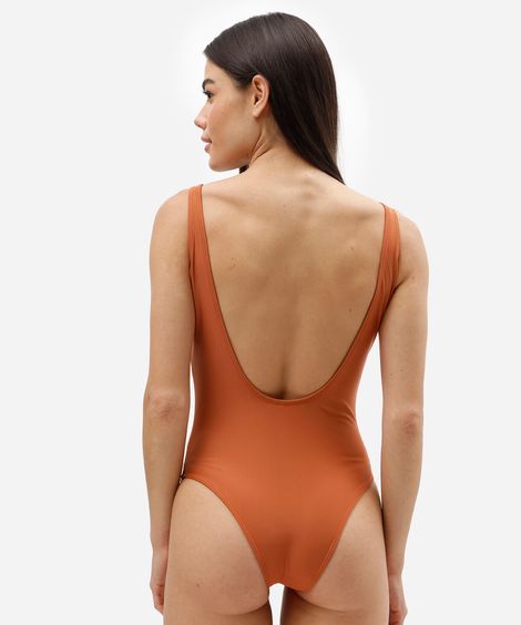 maiô feminino decote redondo marrom