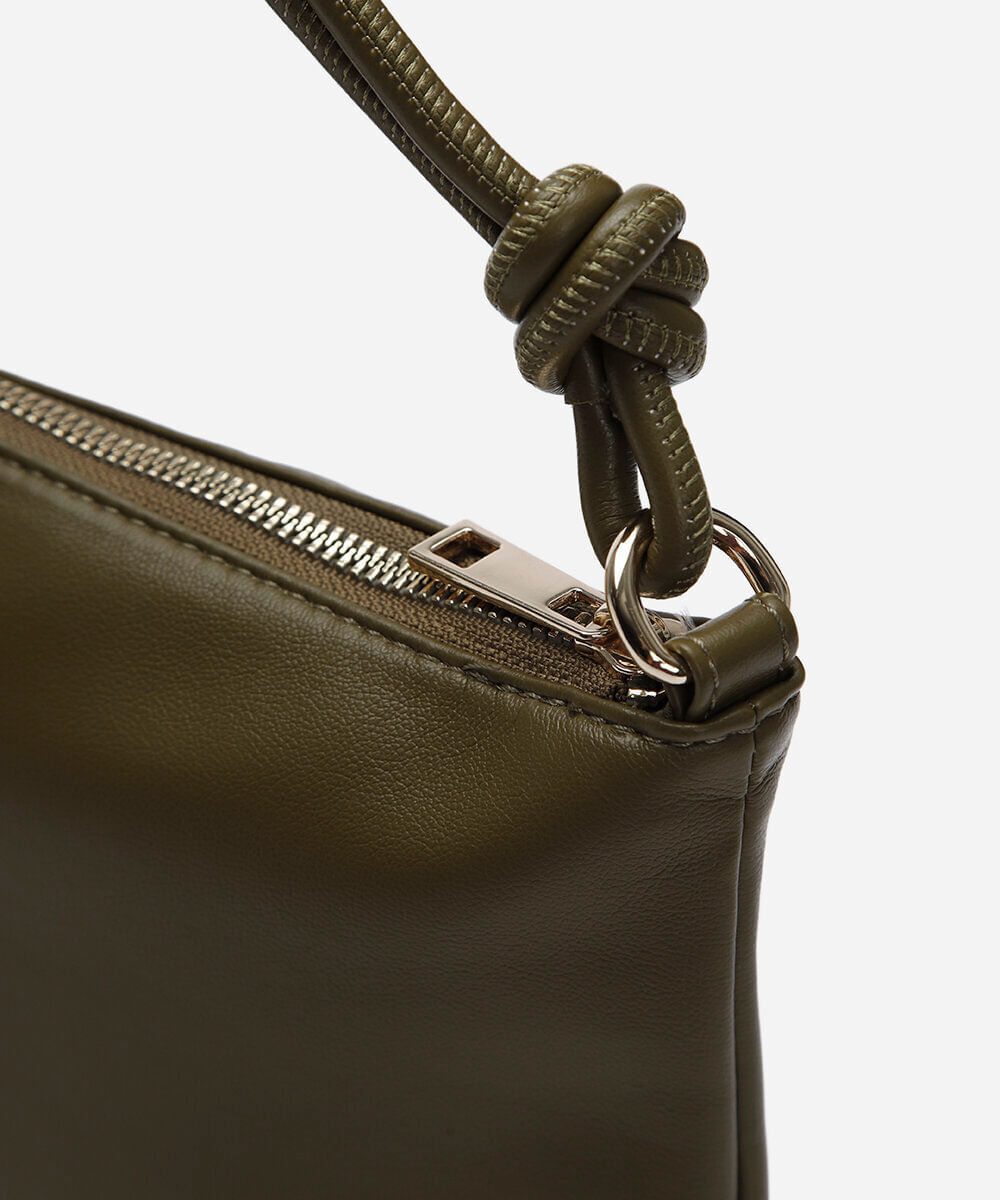 bolsa baguete alça com nós verde