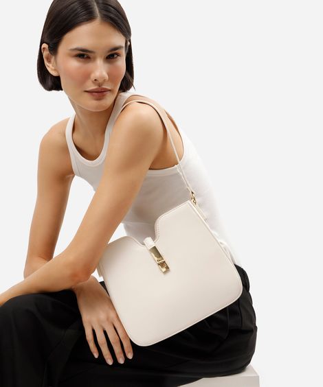 bolsa hobo estruturada off white