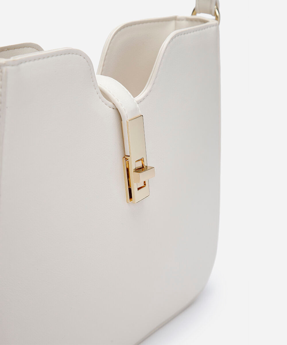 bolsa hobo estruturada off white
