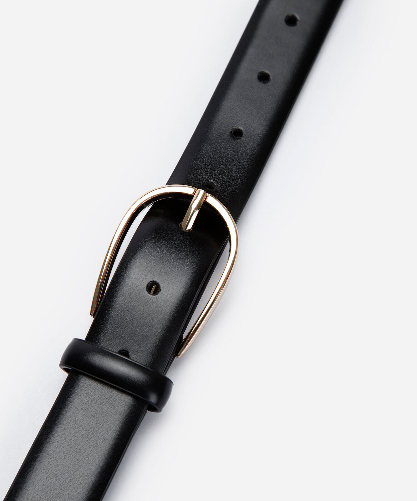 cinto slim fivela arredondada preto