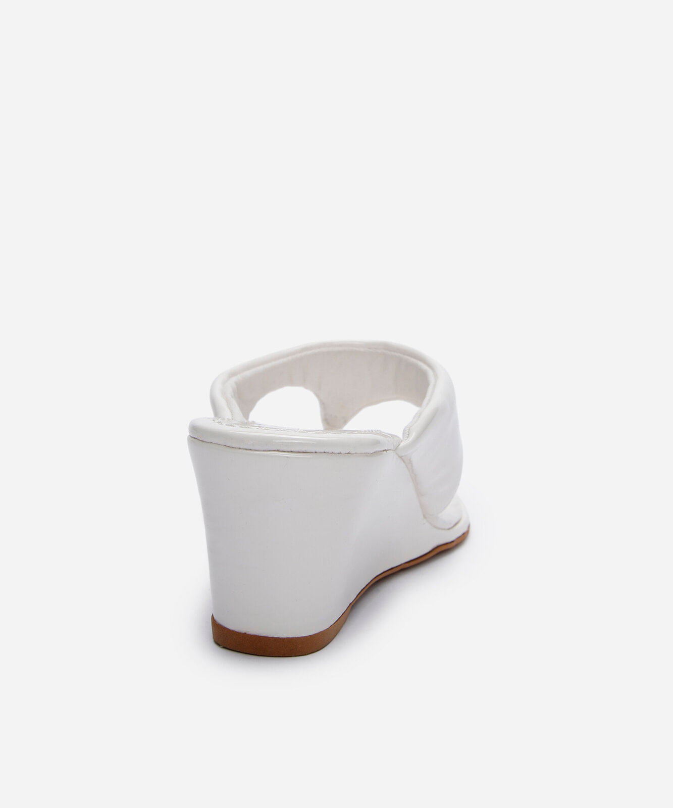 tamanco bico quadrado anabela off white
