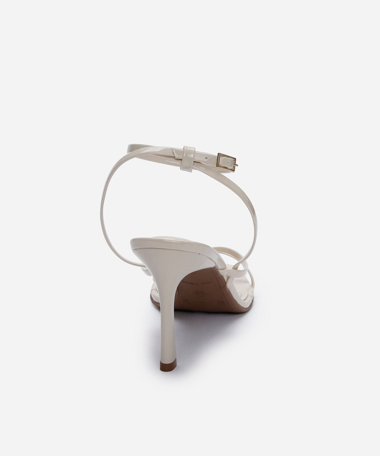sandália bico quadrado com tiras finas off white