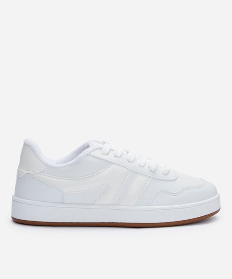 tênis casual com recortes branco