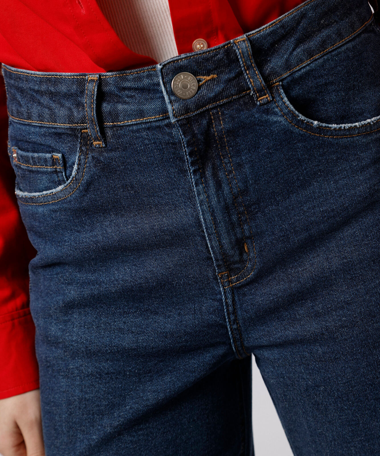calça reta new york jeans barra a fio mindset azul