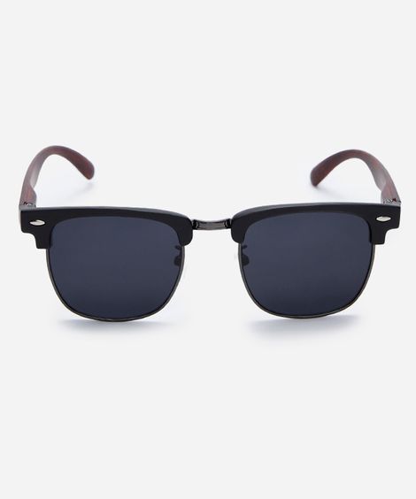 óculos de sol masculina quadrado de metal triton preto