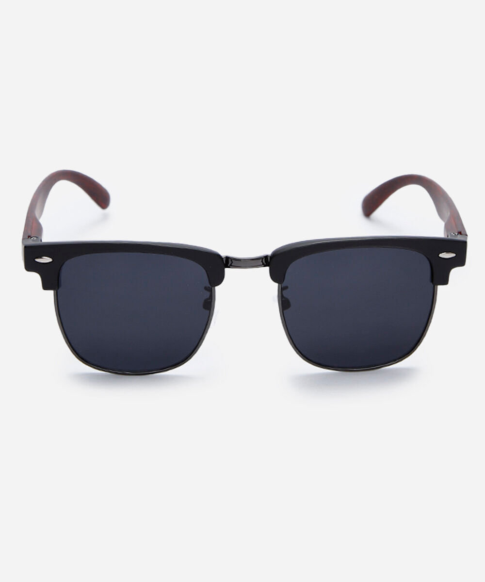óculos de sol masculina quadrado de metal triton preto