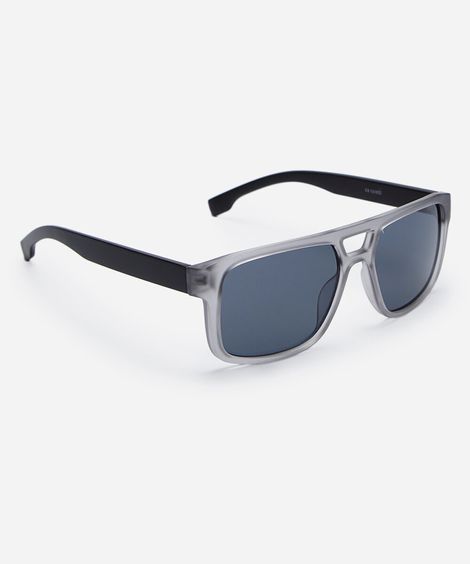 óculos de sol masculino quadrado de acetato cinza